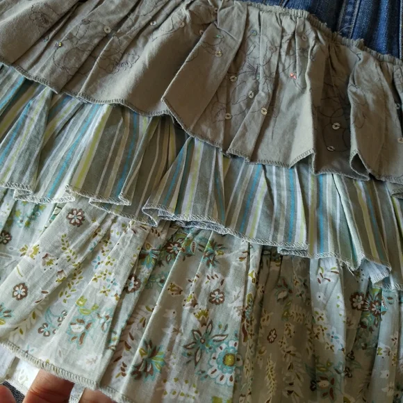 Terranova Ruffled Tiered Cowgirl Denim Skirt from Italy - Picture 7 of 17